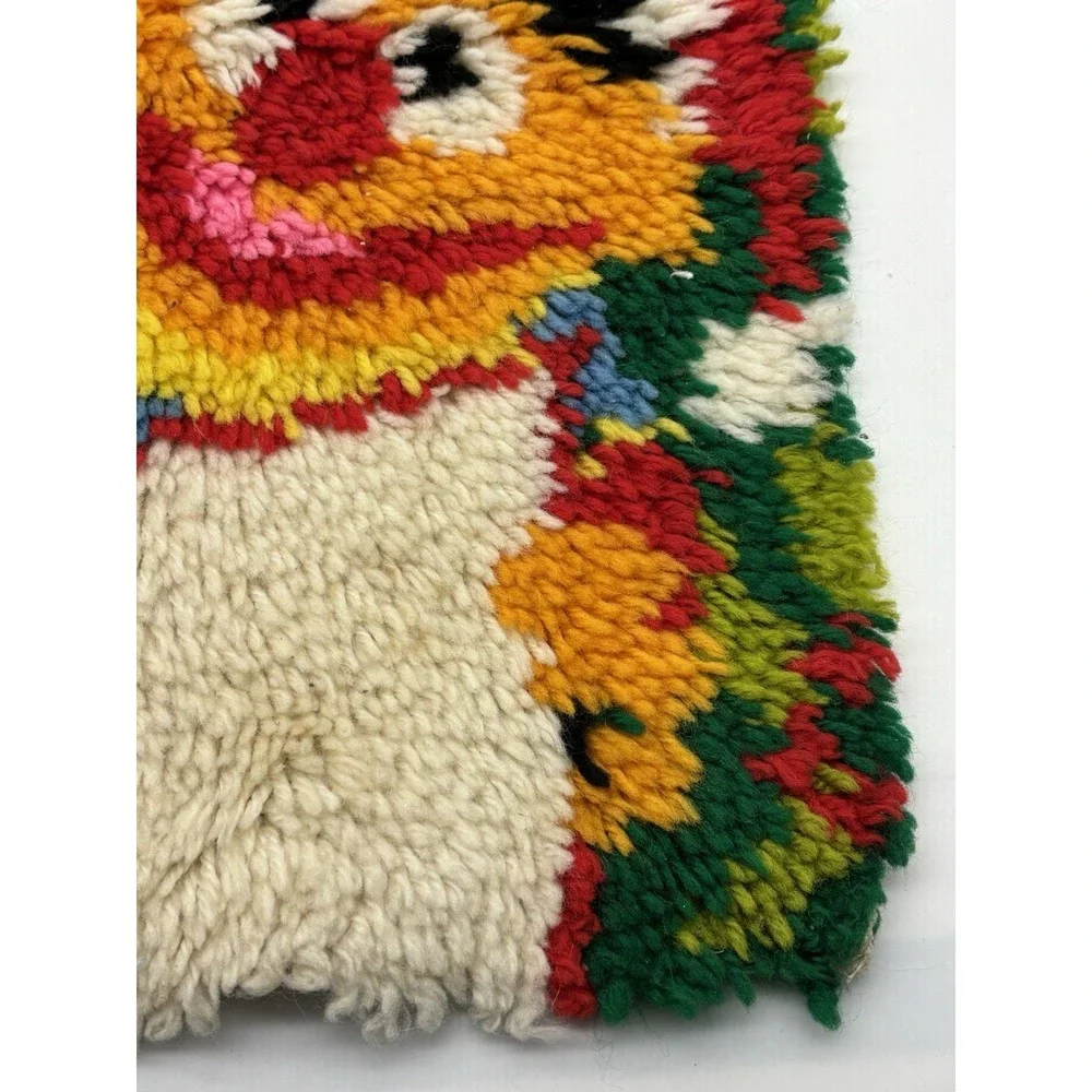 Vintage Rug 1980's Sesame Street Christmas Hand Crafted Wall Hanging